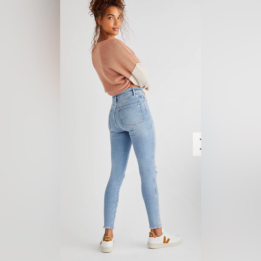 Free People Raw Edge High Rise Jegging Jeans